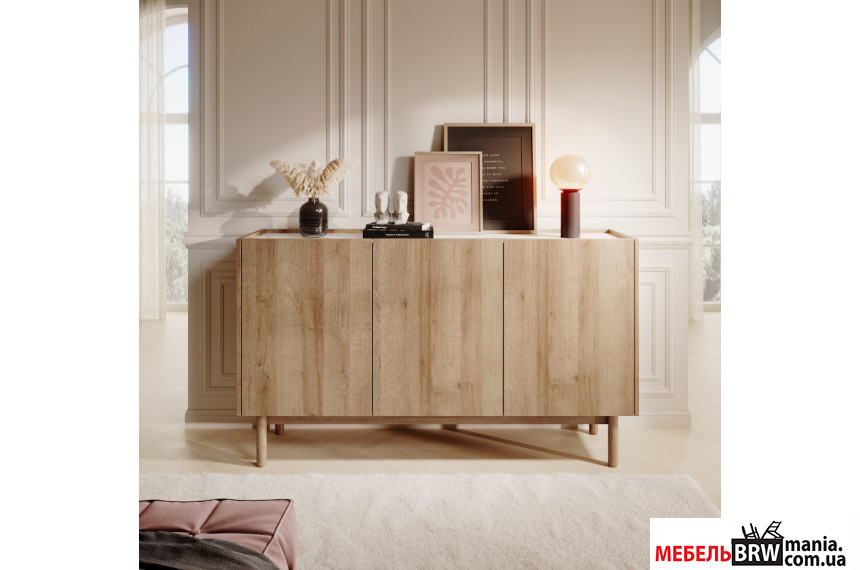Комод Perfect Home Бохо / Boho K144/83 3-дверный Ривьера/мрамор бьянко