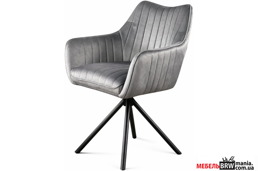 Стілець/крісло поворотне на 180 з автоповерненням FREYA Perfect Home Сірий Davis Monolith 84