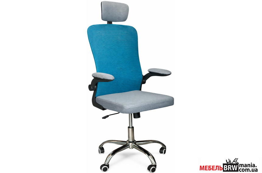 Кресло вращающееся компьютерное/офисное OC-8970M Perfect Home Серый/голубой