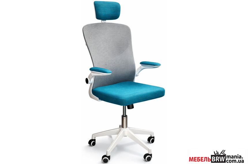 Кресло вращающееся компьютерное/офисное OC-8970W Perfect Home Серый/голубой