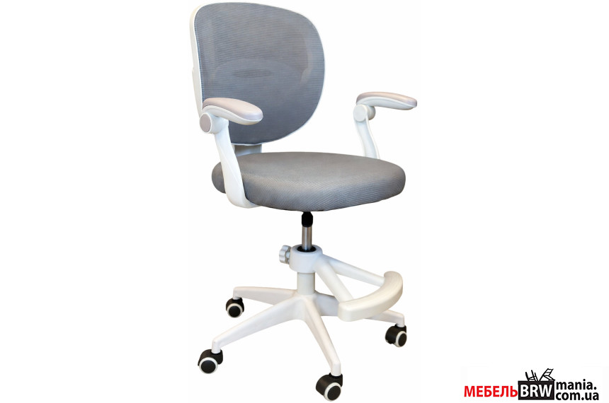 Кресло вращающееся детское с подставкой для ног PERFECT KIDS GRAY Perfect Home Серый