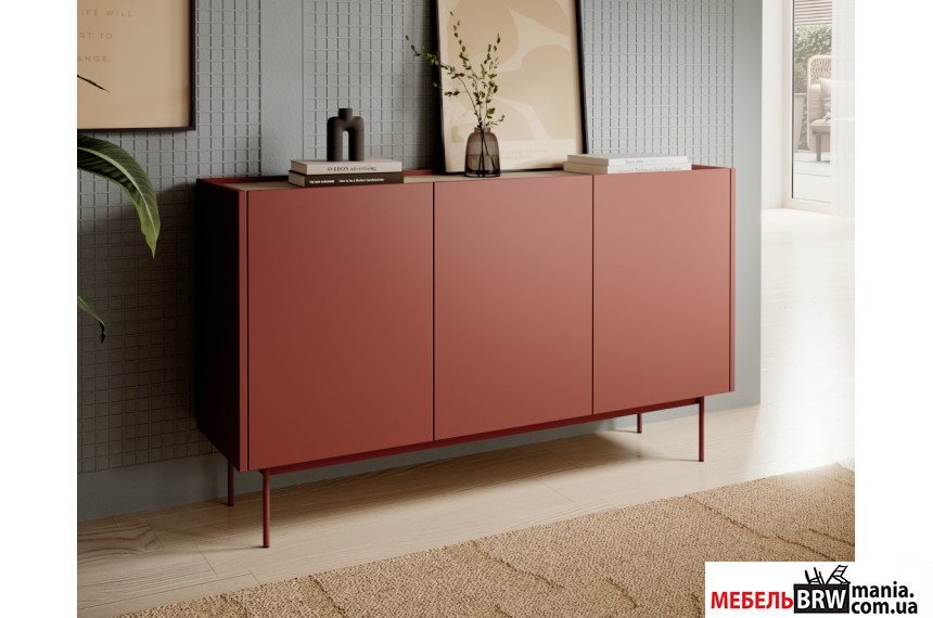 Комод Perfect Home Колор / Color K144 3-дверный Керамик ред