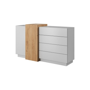 Комод Perfect Home 3Д / 3D 2D4S/160 2-дверный с 4 ящиками Белый/дуб крафт золотой