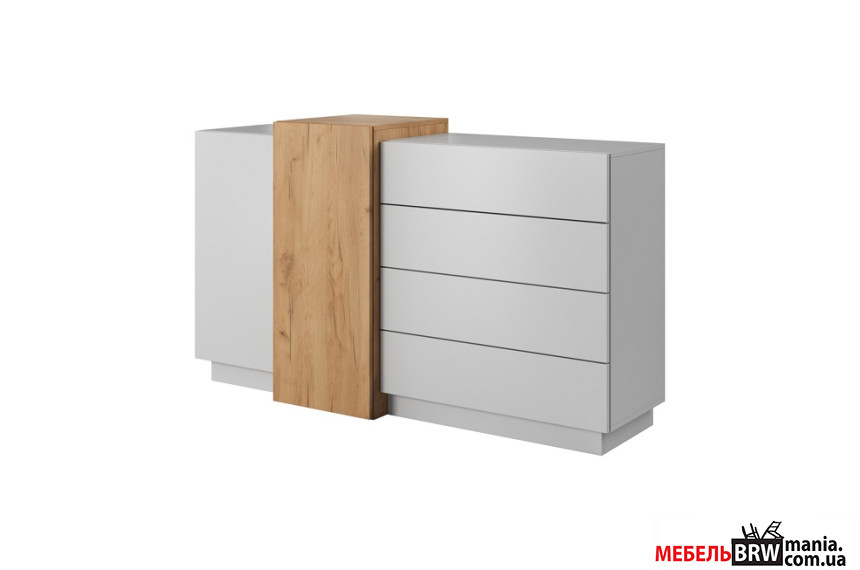 Комод Perfect Home 3Д / 3D 2D4S/160 2-дверный с 4 ящиками Белый/дуб крафт золотой