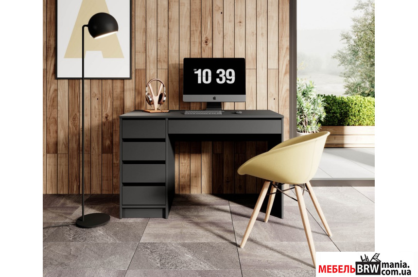 Стол туалетный компьютерный, письменный Perfect Home Ада / Ada 5S/120 с 5 ящиками Антрацит