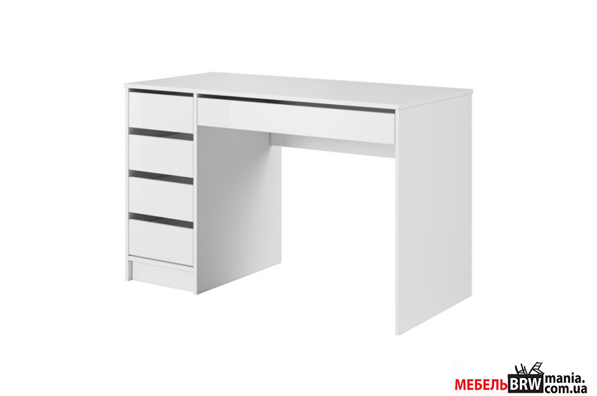 Стол туалетный компьютерный, письменный Perfect Home Ада / Ada 5S/120 с 5 ящиками Белый мат