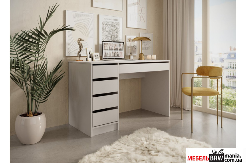 Стол туалетный компьютерный, письменный Perfect Home Ада / Ada 5S/120 с 5 ящиками Кашемир