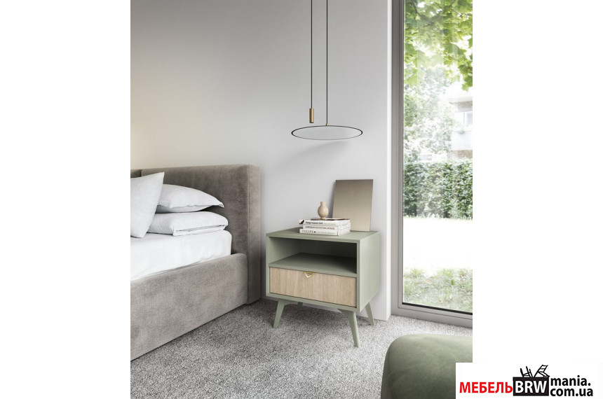 Тумба прикроватная Perfect Home Форест / Forest S54 с 1 ящиком Эвкалипт/ель сканди