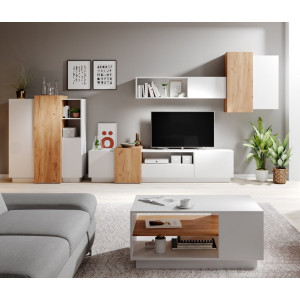 Стенка в гостиную Perfect Home 3Д / 3D B Белый/дуб...