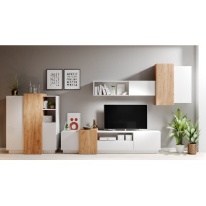 Стенка в гостиную Perfect Home 3Д / 3D C Белый/дуб...