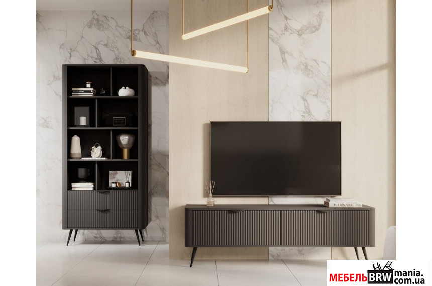 Стенка в гостиную Perfect Home Ланте / Lante B Черный