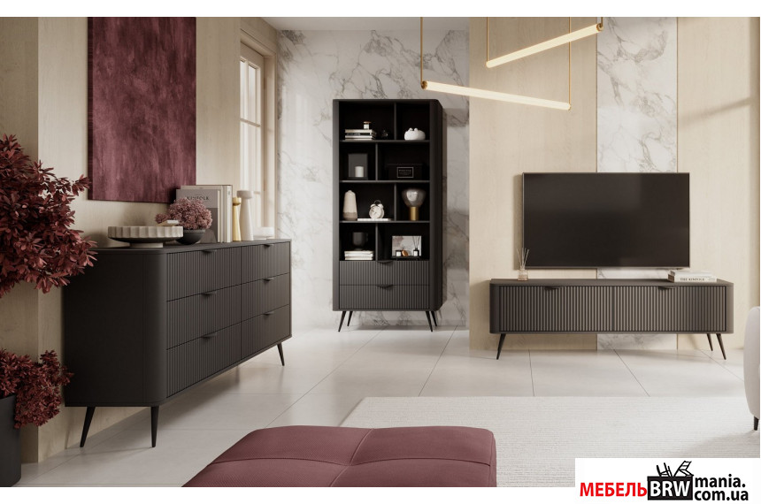 Стенка в гостиную Perfect Home Ланте / Lante A Черный