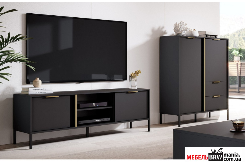 Стенка в гостиную Perfect Home Ларс / Lars B Антрацит