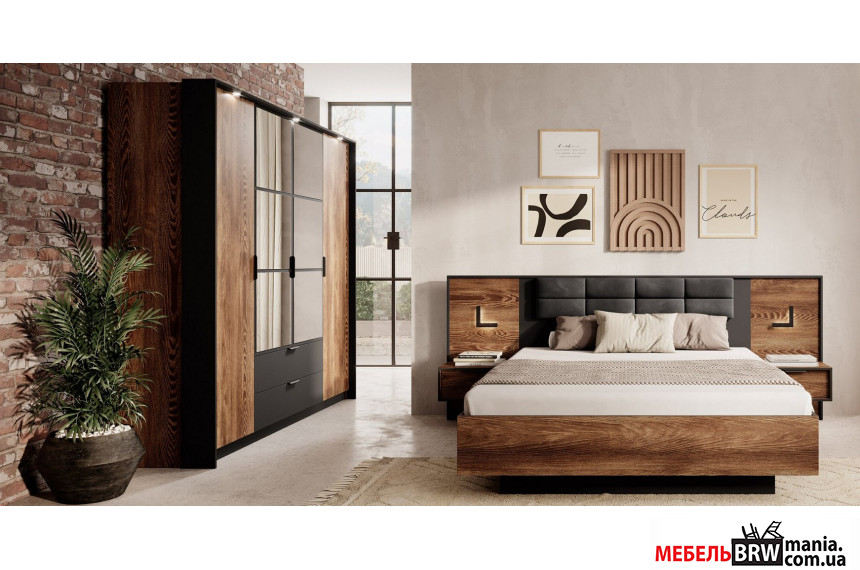 Набір меблів у спальню Perfect Home Мілтон / Milton A Каштан/антрацит