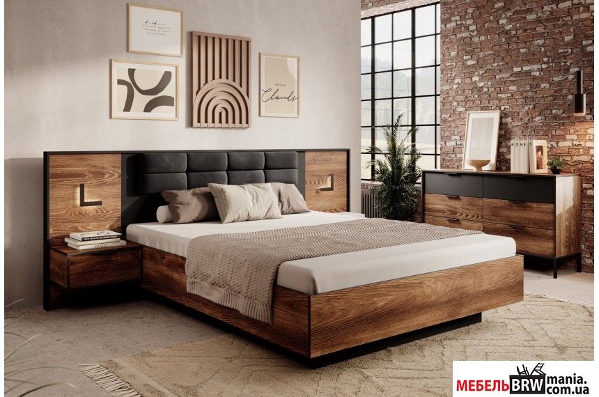 Набір меблів у спальню Perfect Home Мілтон / Milton B Каштан/антрацит