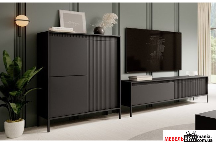 Стенка в гостиную Perfect Home Сенсо / Senso B Черный