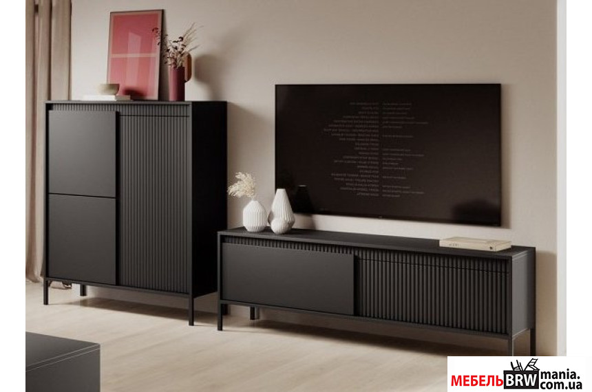 Стенка в гостиную Perfect Home Сенсо / Senso D Черный