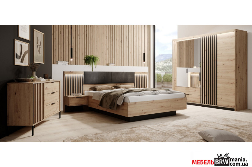 Набор мебели в спальню Perfect Home Талли / Tally A Дуб артизан/антрацит