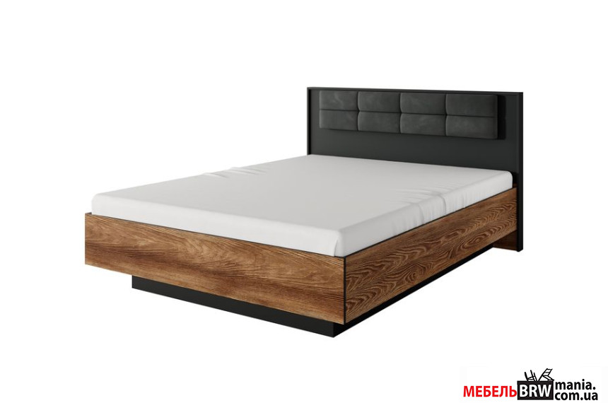 Кровать (каркас) Perfect Home Милтон / Milton 160 с мягким изголовьем двухспальная Каштан/антрацит