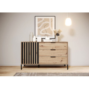 Комод Perfect Home Талли / Tally 1D3S/138 1-дверный с 3 ящиками Дуб артизан/антрацит