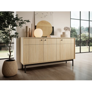 Комод Perfect Home Джапанди / Japandi K154 3-дверный Дуб линеа