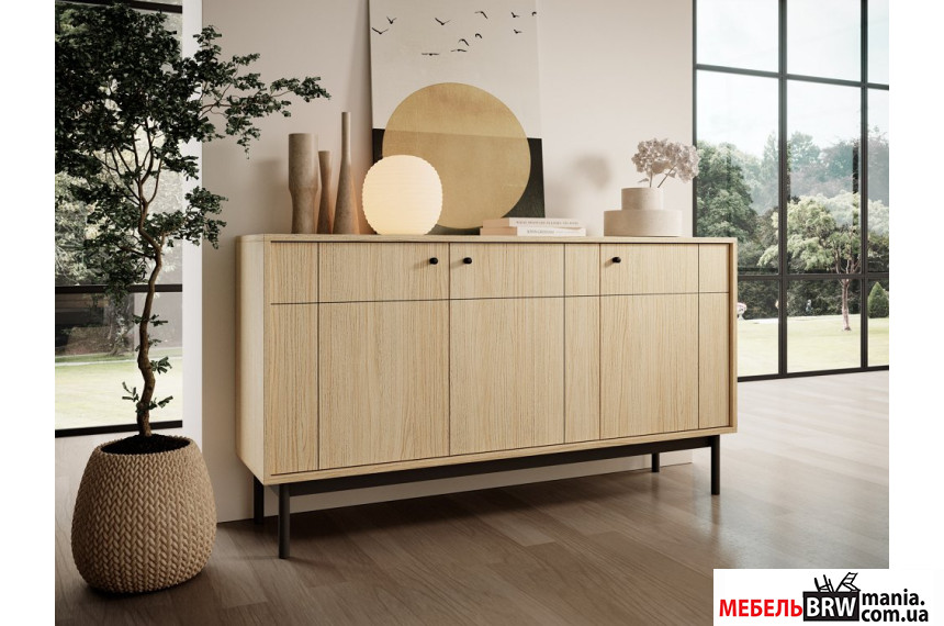 Комод Perfect Home Джапанди / Japandi K154 3-дверный Дуб линеа