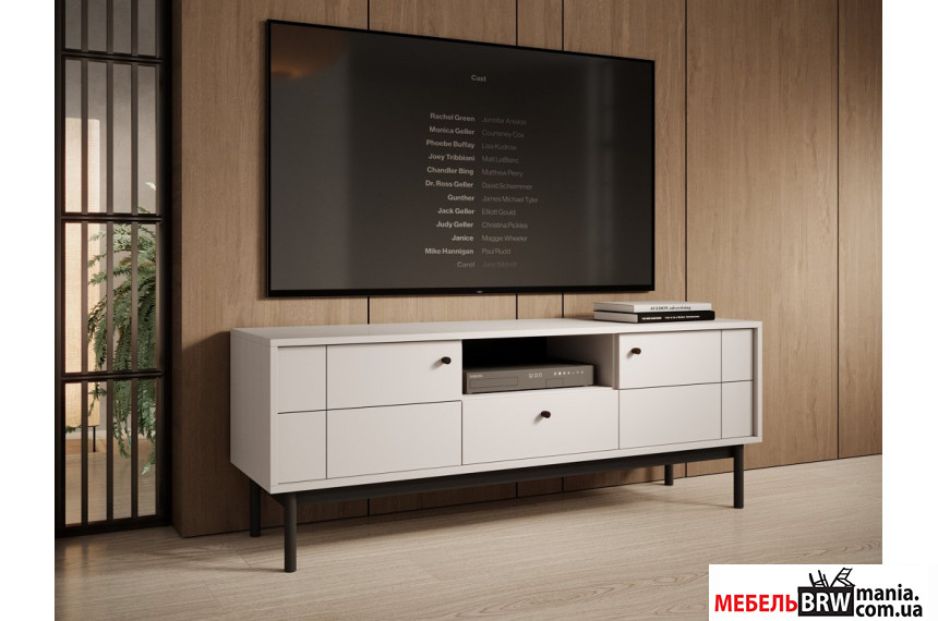 Тумба под ТВ Perfect Home Джапанди / Japandi RTV154 2-дверная с 1 ящиком Кашемир