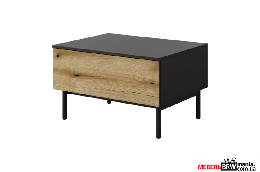 Стол журнальный Perfect Home Ланг / Lang 1S Черный/дуб эвок