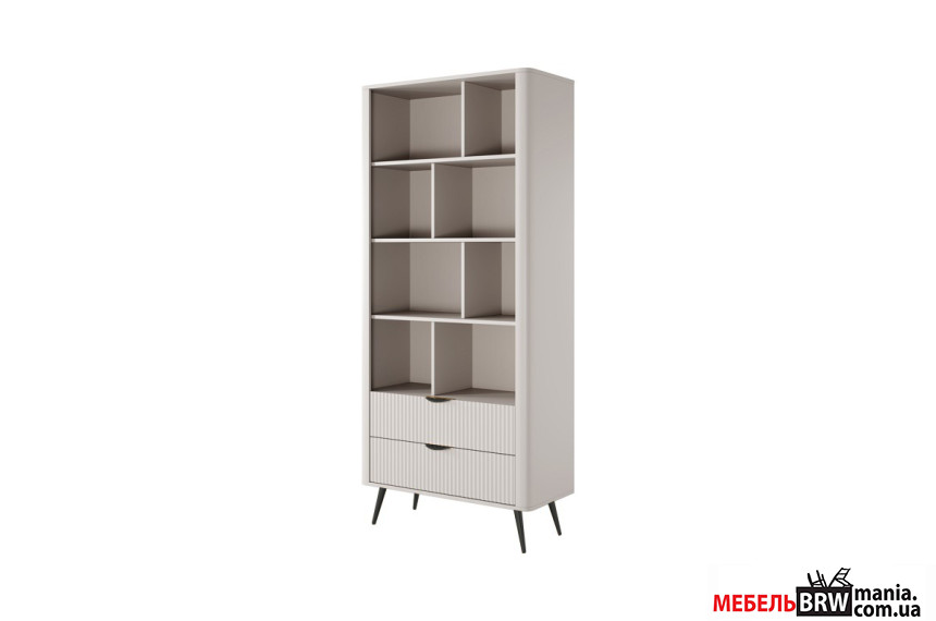 Стеллаж Perfect Home Ланте / Lante 2S c 2 ящиками и черными ножками Беж