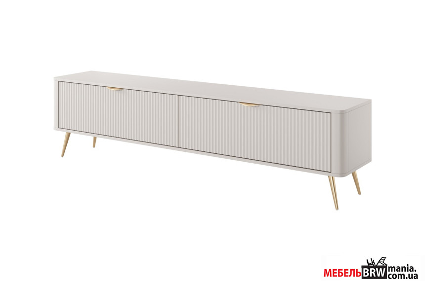 Тумба под ТВ Perfect Home Ланте / Lante 2D/200 2-дверная с золотыми ножками Беж