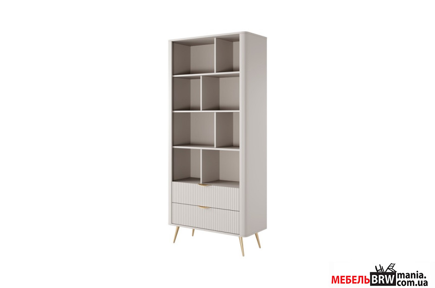 Стеллаж Perfect Home Ланте / Lante 2S c 2 ящиками и золотыми ножками Беж