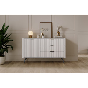 Комод Perfect Home Ланте / Lante 1D3S/138 1-дверний з 3 шухлядами і чорними ніжками Білий