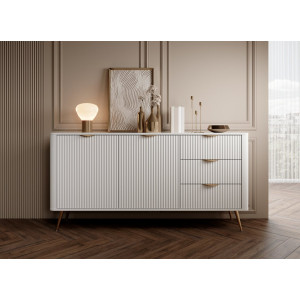 Комод Perfect Home Ланте / Lante 2D3S/163 2-дверний з 3 шухлядами і золотими ніжками Білий