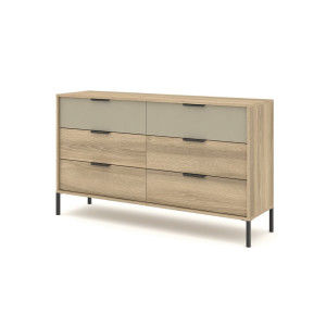 Комод Perfect Home Летто / Letto 6S/153 с 6 ящиками Дуб терра темный/серый каменный