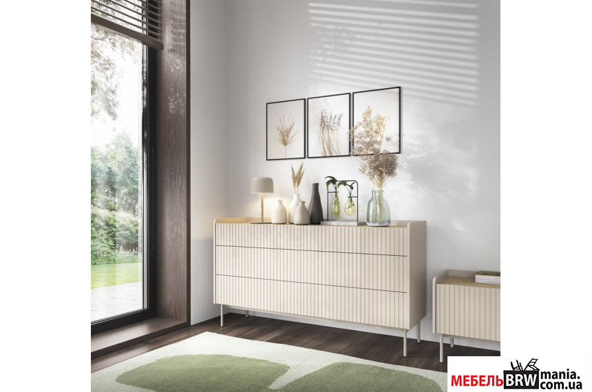 Комод Perfect Home Левел / Level 6S/153 з 6 шухлядами Беж/дуб сканді