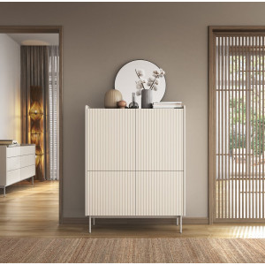 Комод высокий Perfect Home Левел / Level 4D/103 4-дверный Беж/дуб сканди