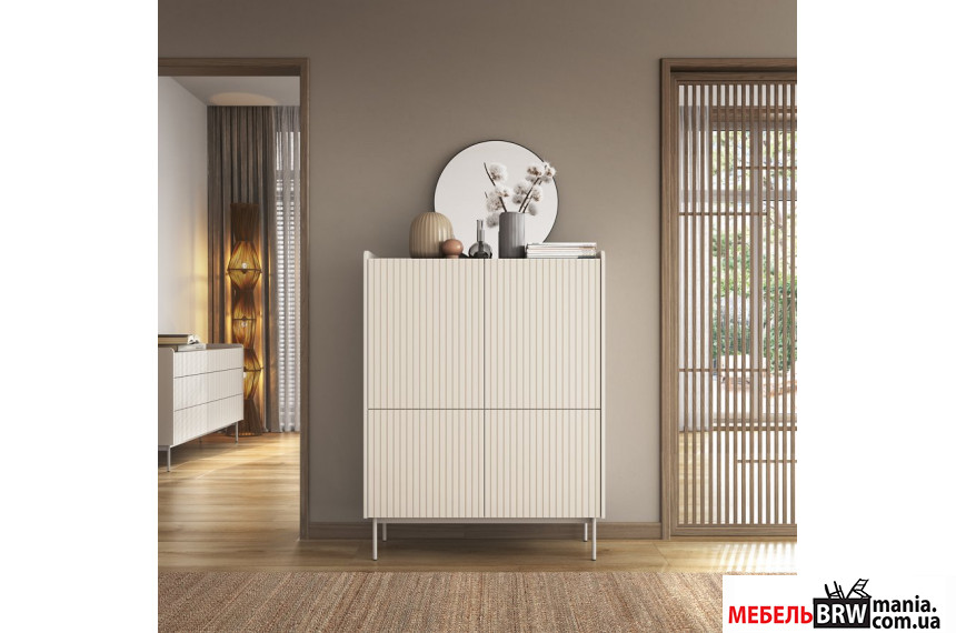 Комод високий Perfect Home Левел / Level 4D/103 4-дверний Беж/дуб сканді