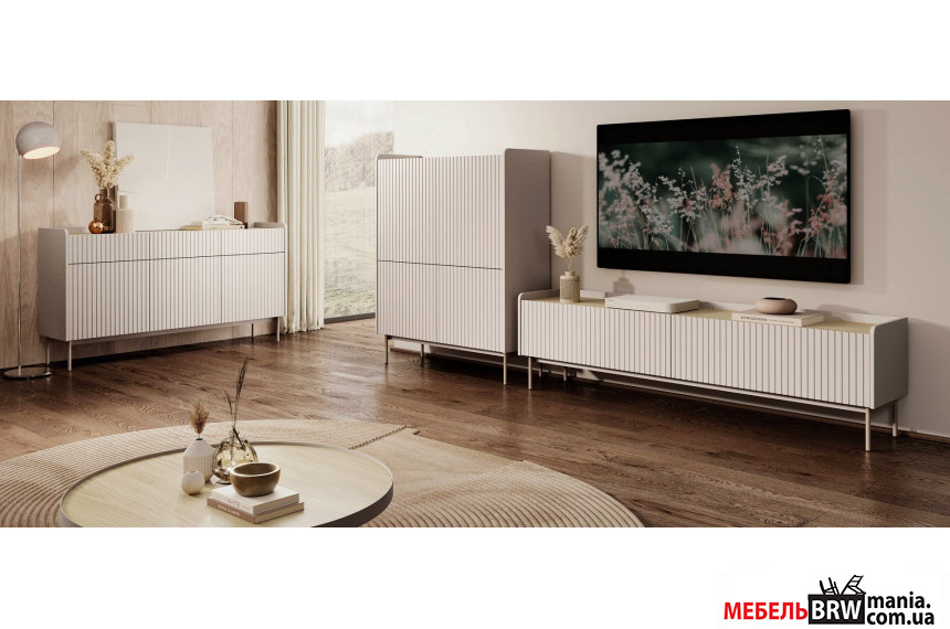 Стенка в гостиную Perfect Home Левел / Level A Беж/дуб сканди