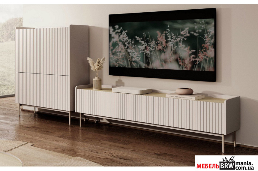 Стенка в гостиную Perfect Home Левел / Level B Беж/дуб сканди