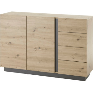 Комод Perfect Home Арко / Arco 2D4S/138 2-дверный с 4 ящиками Дуб артизан/графит