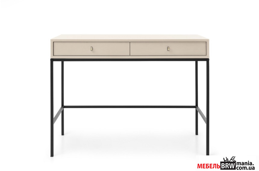 Стол туалетный Perfect Home Моно / Mono MT104 с 2 ящиками и черными ножками Беж песочный