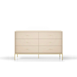 Комод Perfect Home Моно / Mono MKS154 с 6 ящиками и золотыми ножками Беж песочный