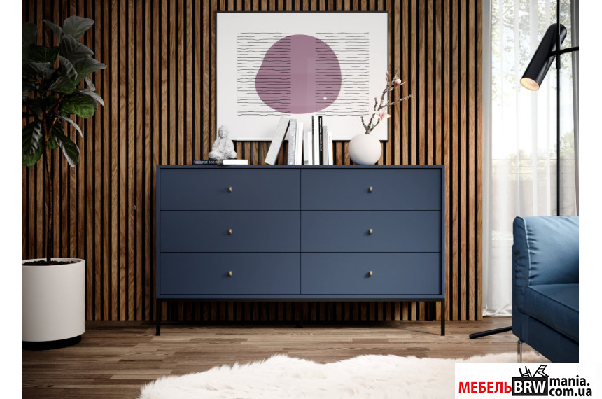 Комод Perfect Home Моно / Mono MKS154 с 6 ящиками и черными ножками Гранат