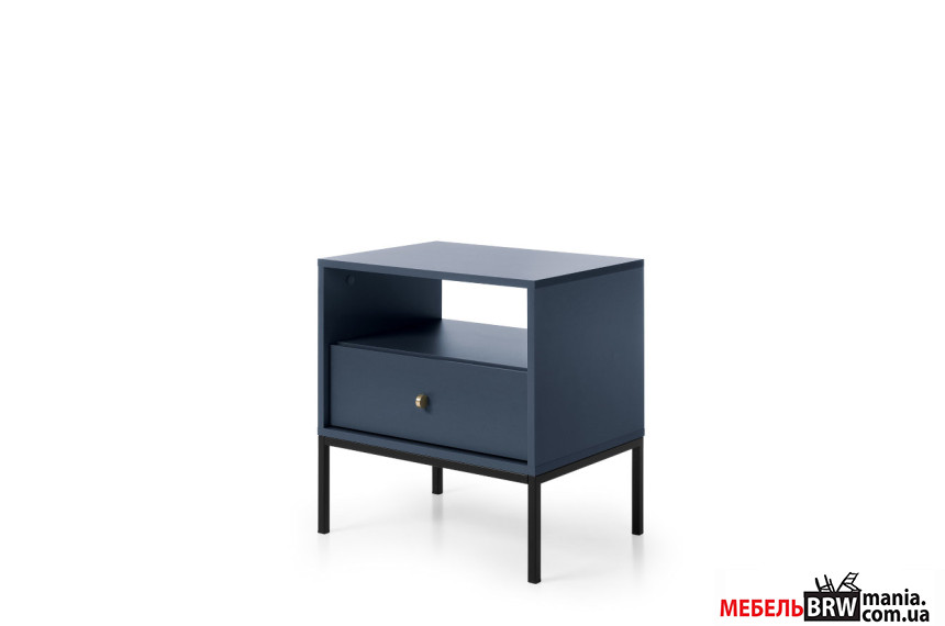 Тумба прикроватная Perfect Home Моно / Mono MS54 с 1 ящиком и черными ножками Гранат