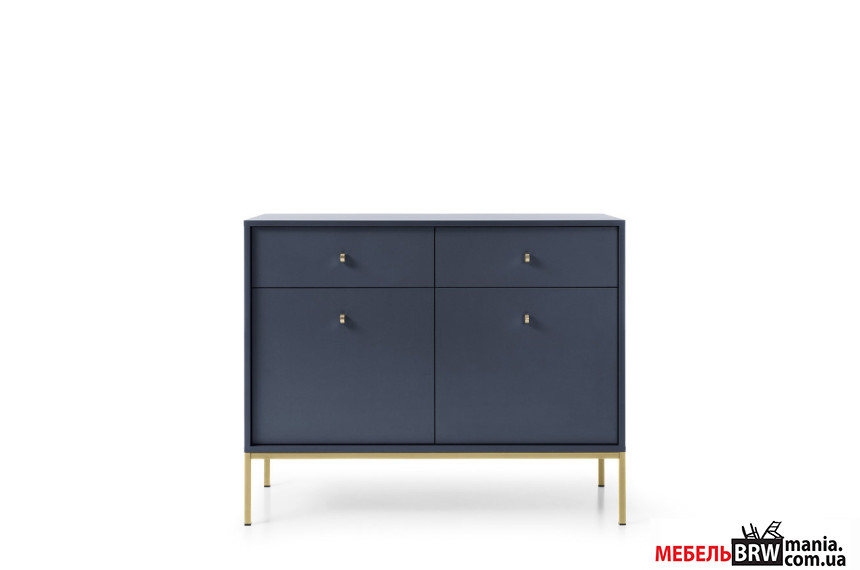 Комод Perfect Home Моно / Mono MKSZ104 2-дверный с 2 ящиками и золотыми ножками Гранат