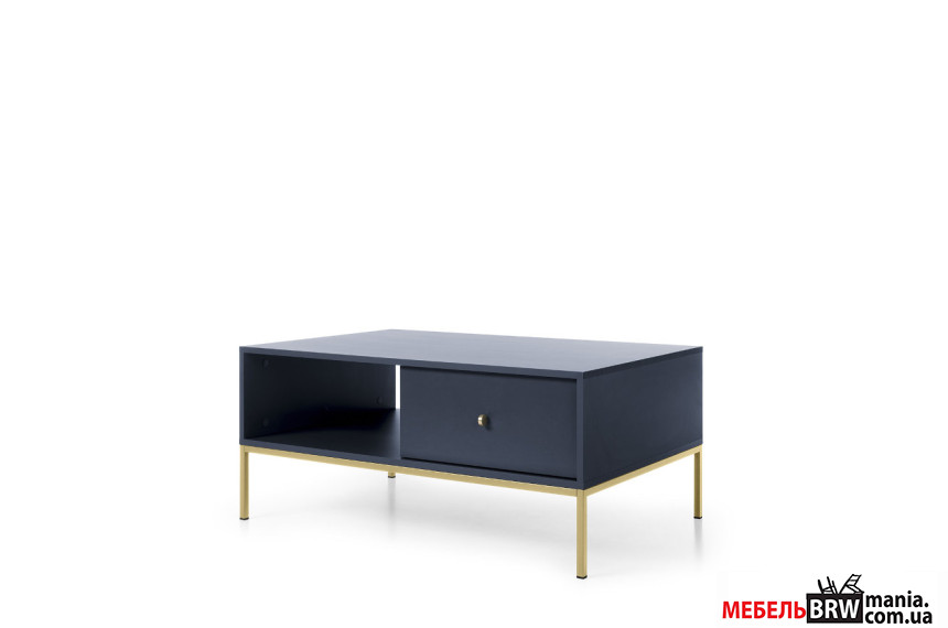 Стол журнальный Perfect Home Моно / Mono ML104 с 2 ящиками и золотыми ножками Гранат
