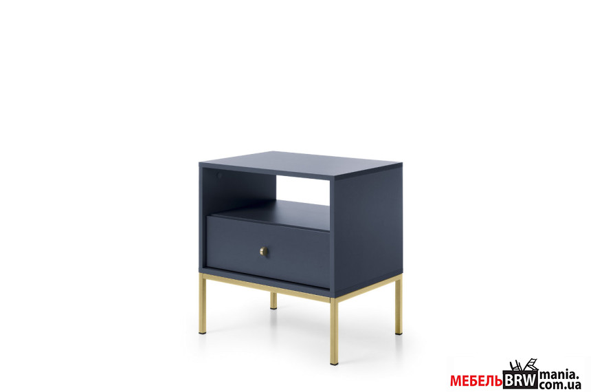 Тумба прикроватная Perfect Home Моно / Mono MS54 с 1 ящиком и золотыми ножками Гранат