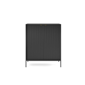 Комод высокий Perfect Home Нова / Nova K104 2-дверный с черными ножками Черный