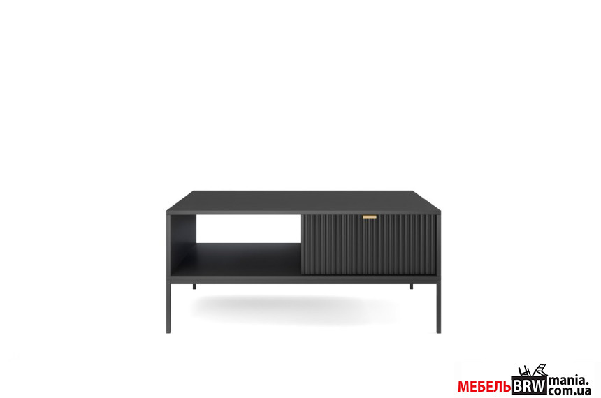 Стол журнальный Perfect Home Нова / Nova L104 с 2 ящиками и черными ножками Черный