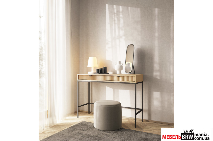 Стол туалетный Perfect Home Нова / Nova T104 с 2 ящиками и черными ножками Дуб виченца